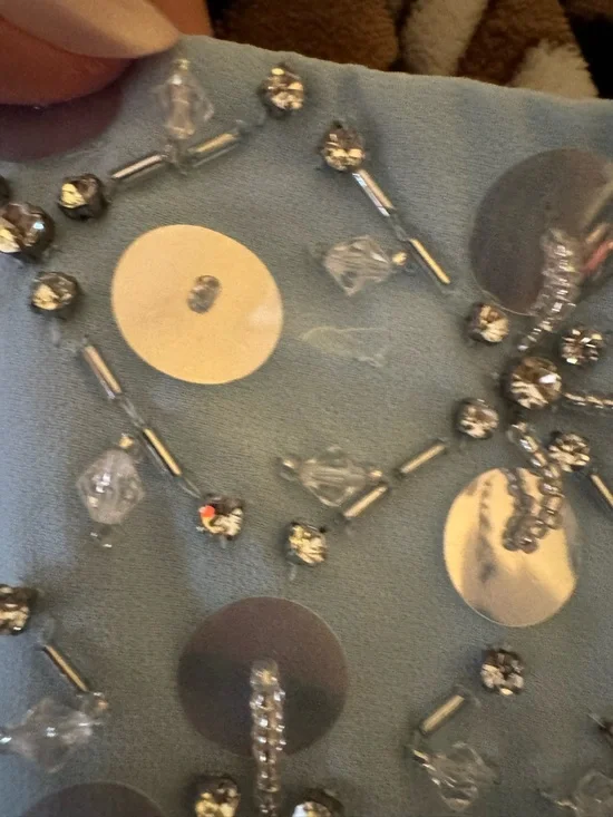 Oh Polly Strapless Embellished Light Blue Two-Piece Gown - Picture 14 of 16